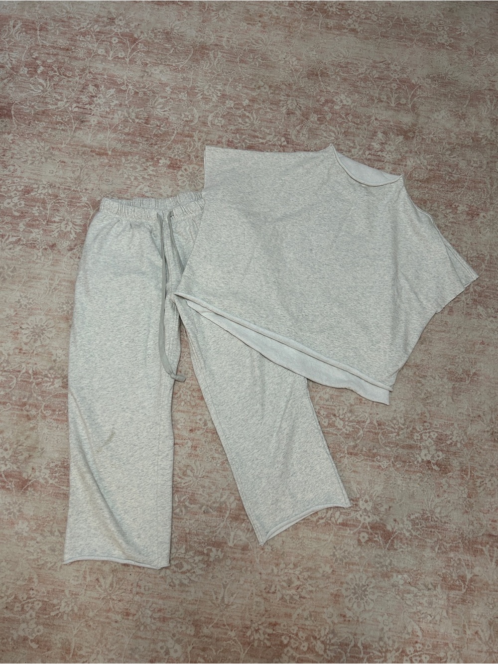 Light Gray Two-Piece Loungewear Set